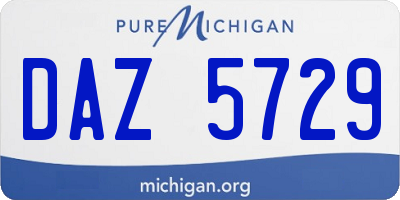 MI license plate DAZ5729
