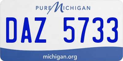 MI license plate DAZ5733