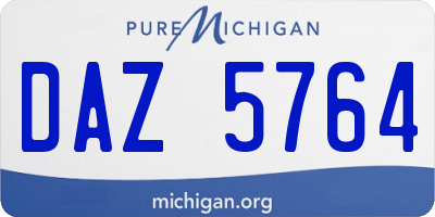 MI license plate DAZ5764