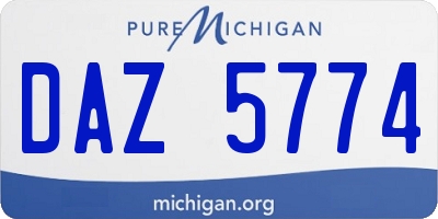 MI license plate DAZ5774