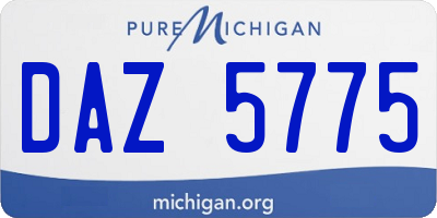 MI license plate DAZ5775
