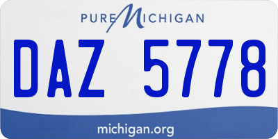 MI license plate DAZ5778