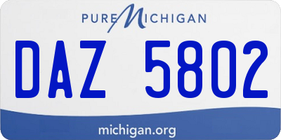 MI license plate DAZ5802