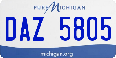 MI license plate DAZ5805