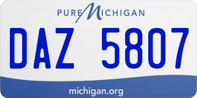 MI license plate DAZ5807