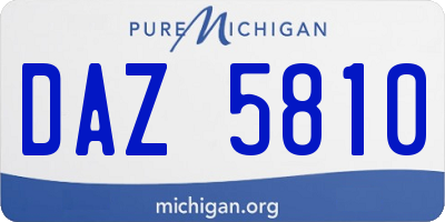 MI license plate DAZ5810