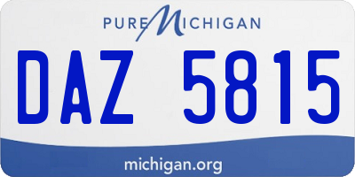 MI license plate DAZ5815