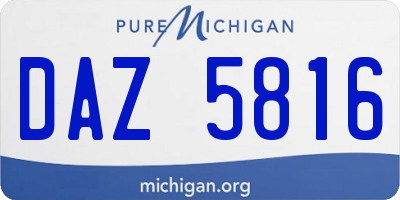 MI license plate DAZ5816