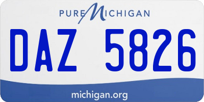 MI license plate DAZ5826