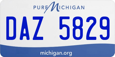MI license plate DAZ5829