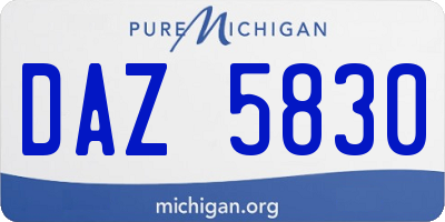 MI license plate DAZ5830
