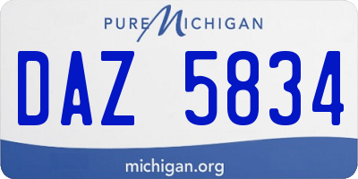 MI license plate DAZ5834