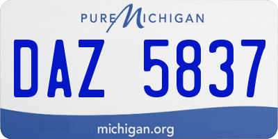 MI license plate DAZ5837