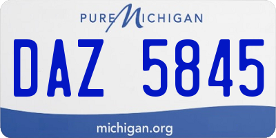 MI license plate DAZ5845