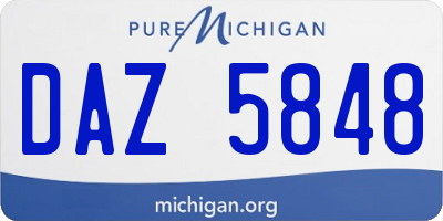 MI license plate DAZ5848
