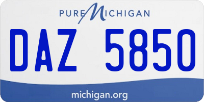 MI license plate DAZ5850