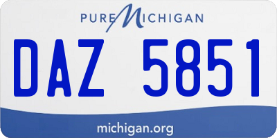 MI license plate DAZ5851