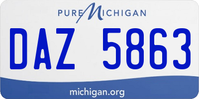 MI license plate DAZ5863