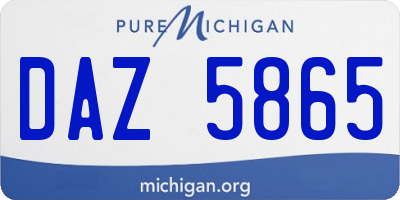 MI license plate DAZ5865