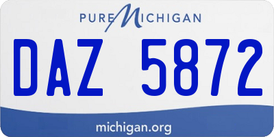 MI license plate DAZ5872