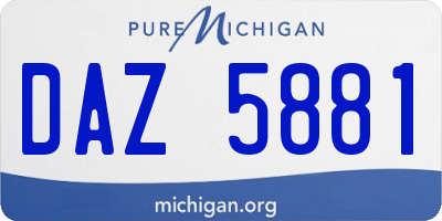 MI license plate DAZ5881