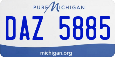 MI license plate DAZ5885