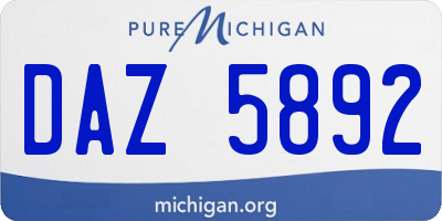 MI license plate DAZ5892