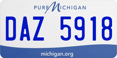MI license plate DAZ5918