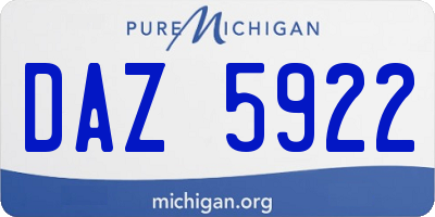 MI license plate DAZ5922