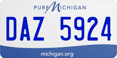 MI license plate DAZ5924