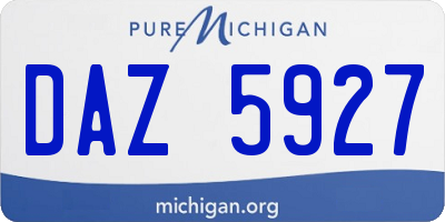 MI license plate DAZ5927