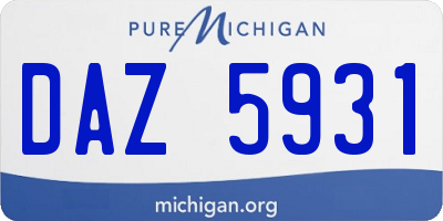 MI license plate DAZ5931