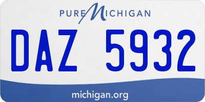 MI license plate DAZ5932