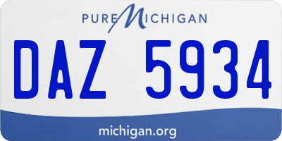 MI license plate DAZ5934