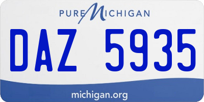 MI license plate DAZ5935