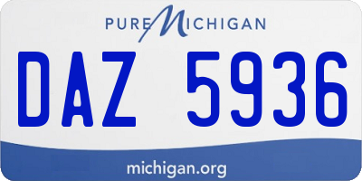 MI license plate DAZ5936