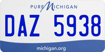 MI license plate DAZ5938
