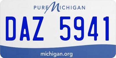 MI license plate DAZ5941