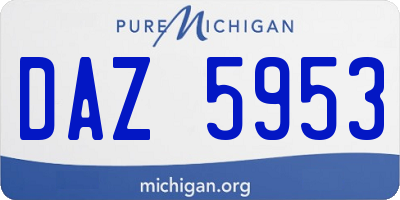 MI license plate DAZ5953