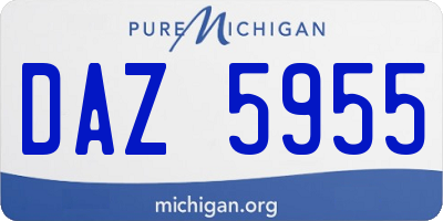 MI license plate DAZ5955