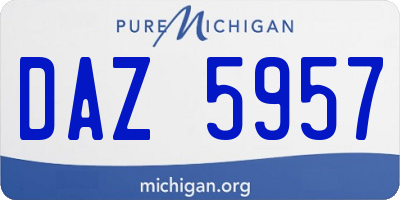 MI license plate DAZ5957