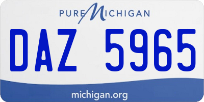 MI license plate DAZ5965