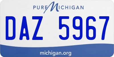 MI license plate DAZ5967
