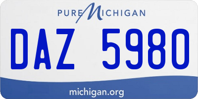 MI license plate DAZ5980