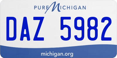 MI license plate DAZ5982