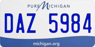 MI license plate DAZ5984