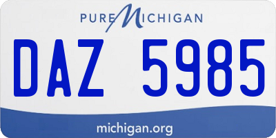 MI license plate DAZ5985