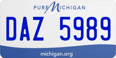 MI license plate DAZ5989