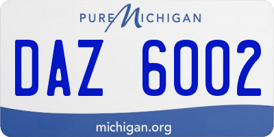 MI license plate DAZ6002