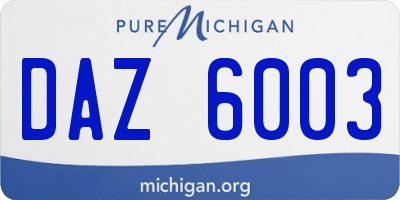 MI license plate DAZ6003
